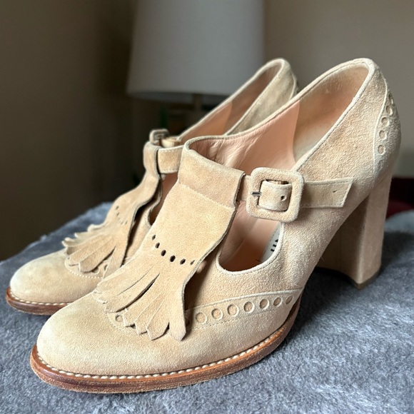 Anne Klein Shoes - Vintage Anne Klein suede leather brogue loafer heels 5.5